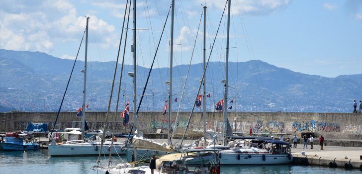 Trabzon’a “DADD Ralli Karadeniz 2022” etkinliği kapsamında 22 yelkenli yat geldi