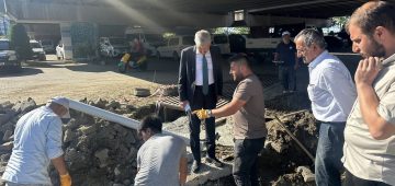 Bayrak Cafe Bölgesinde Altyapı Çalışmaları Sürüyor